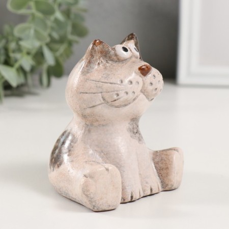 Souvenir Ceramics "Gray cat with spotted ears" 7.7x9.2 cm-1