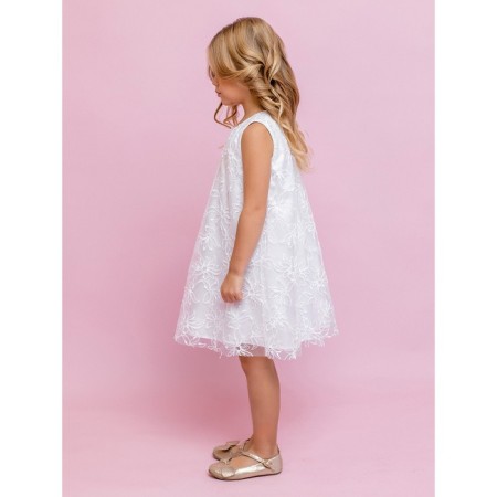 Платье для девочки, рост 134 см, цвет белый-3