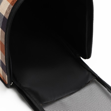 Bag - carrying for animals with a curtain, size S, 37 x 20x 24 cm, checkered-6