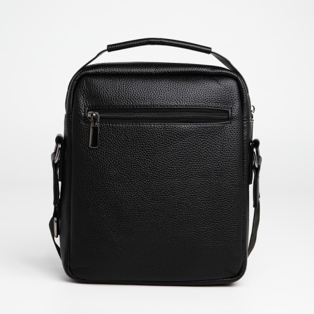 Male bag over the shoulder, Textura, 2 external pockets, black color-2