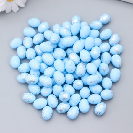 Easter decor "Egg - silver speck" set of 100 pcs Blue 1.5x1.8 cm, 8x8x8 cm