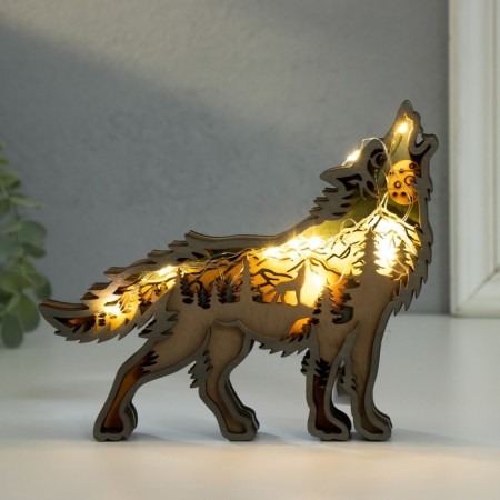 Souvenir tree Light "howling wolf" 16x14 cm