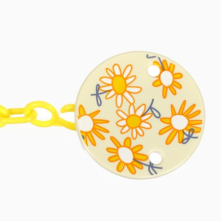 Set: nipple - dummy with the holder "flowers", orthodontic, +6 months, yellow color-8