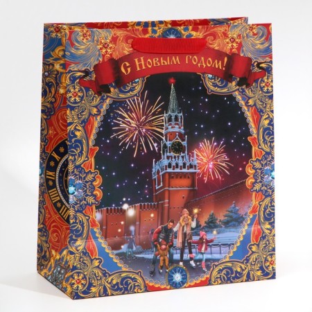 Laminated vertical "Red Square", ML 23 x 27 x 11.5 cm, New Year-2