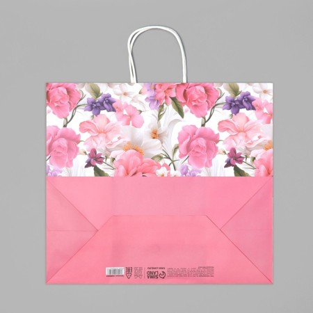 Gift Craft Package, Packaging, “Gift for You”, Flowers, 32 x 28 x 15 cm-7