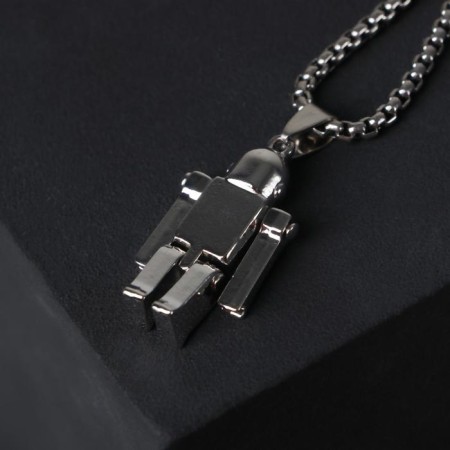 Pompeiy pendant cute robot, silver color, 70 cm