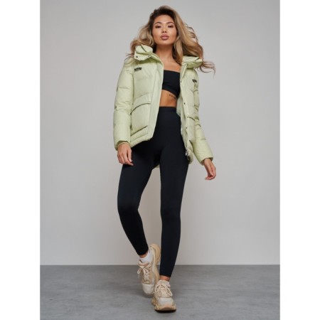 Winter jacket female, size 50, light green color-15