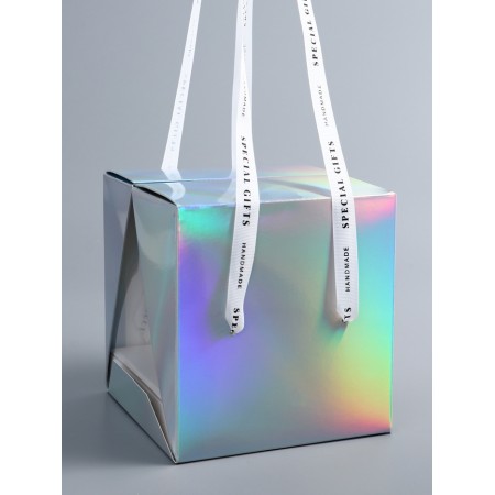 Box under the bento-port with ribbons, holography, 15.5 x 15.5 x 16 cm-1