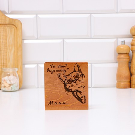 Napkin "cat", 10 x 5 x 11cm, wood, oak-3