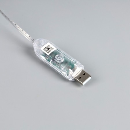 Smart garland "thread" 15 m dew, IP20, silver thread, 100 LED, control from the application, glow RGB, USB-7