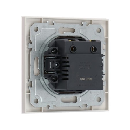Socket with USB-A + usb-C connectors, 2.1 A, 5V, TOT GLOSSY GLASS, hidden, glass, white-3