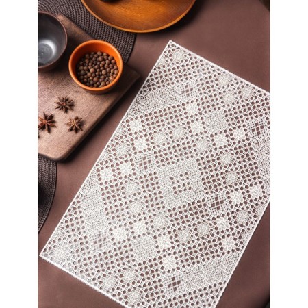 Openwork napkin for the table “Tenderness. Rombs ", 45 × 30 cm, beige color-2