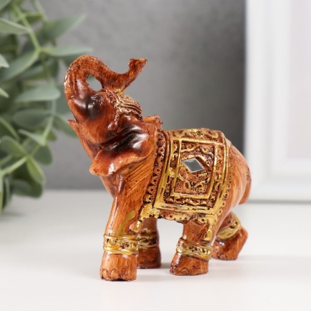 Souvenir Polystone "Elephant under a tree in silver blanket" MIX 7.5x6x3.2 cm-4