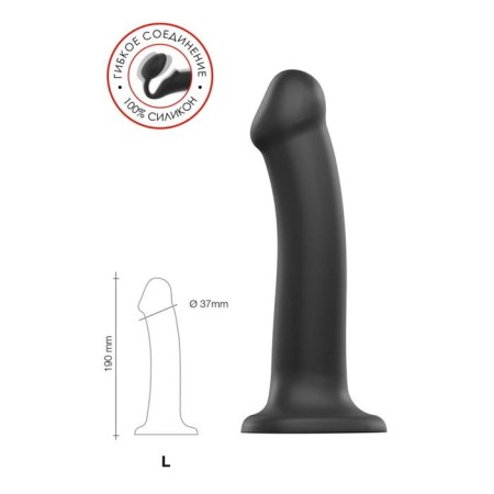 Belt strap-on on suction cup Strap-on-me, silicone, black color, 19 cm-6
