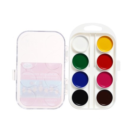 Watercolor 8 colors, "gamma" "cartoons", without a brush, in a plastic box-9