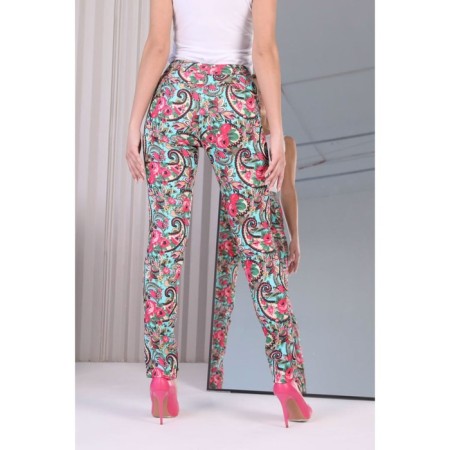 Female trousers, size 46, turquoise color-5