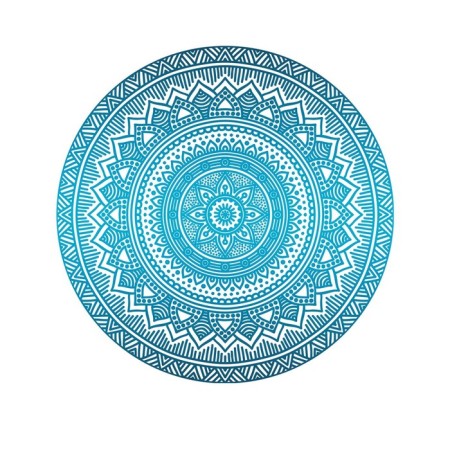 Pareo and beach rug "Blue Mandala", d = 150 cm-1