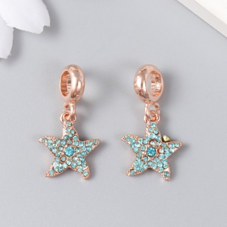 Bale with a suspension metal for creativity "sea star" gold, rhinestones 1.2x2.5 cm-2