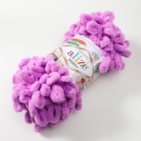 Yarn "Puffy" 100 % micropoliester 9m/100g (378 orchid)-1