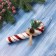 Christmas tree decoration "New Year's lollipop" 17x7.5 cm, white-red