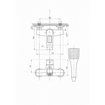 FAUZT FZS-W61 bath mixer, single-leaf, pour 190 mm, watering can, white-3