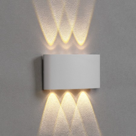 Facade lamp "Semosfer", FSD-070, 6 W, 3000K, 3 rays, IP65, 220 V, plastic, white 1008421-3