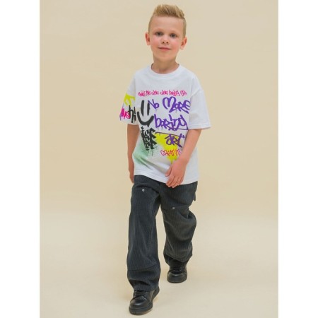 Pants for boys, height 116 cm, dark gray color-12