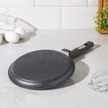 Pancake pan “granite”, d = 20 cm, plastic handle, anti -stick coating, gray color-1