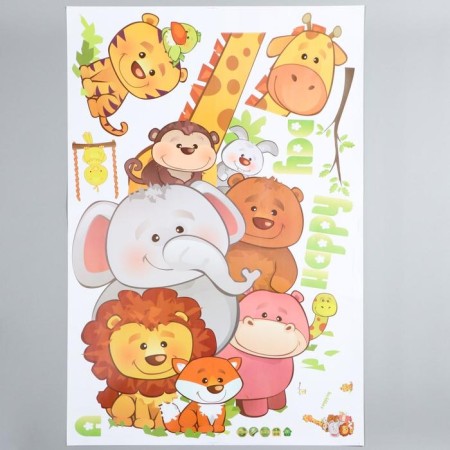Interior plastic sticker "Cute animals" 60x90 cm-1