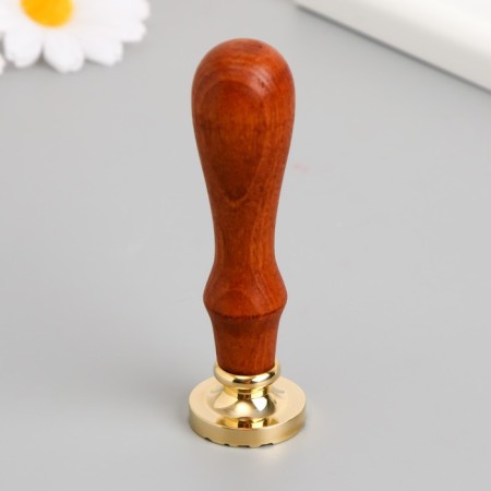 Printing for wax with a wooden handle "Flower" 9x2.5x2.5 cm-2