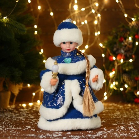 Snow Maiden "in a blue fur coat with a heart" moves, 30 cm-4