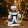 Snow Maiden "in a blue fur coat with a heart" moves, 30 cm