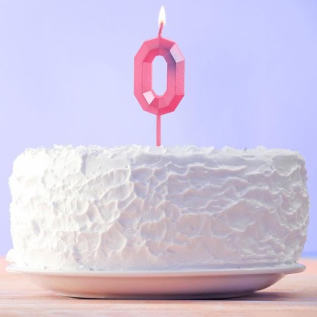 Candle for the cake, the number "0".-6