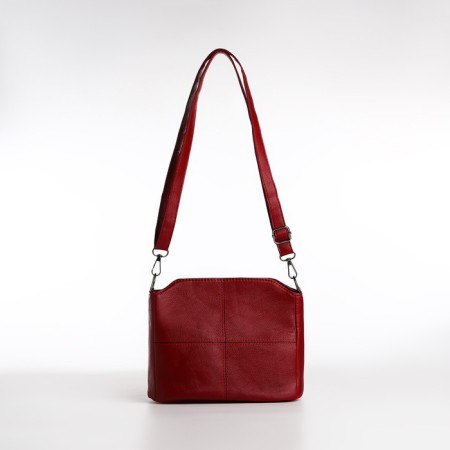 Cross-Bodi bag with zipper, burgundy color