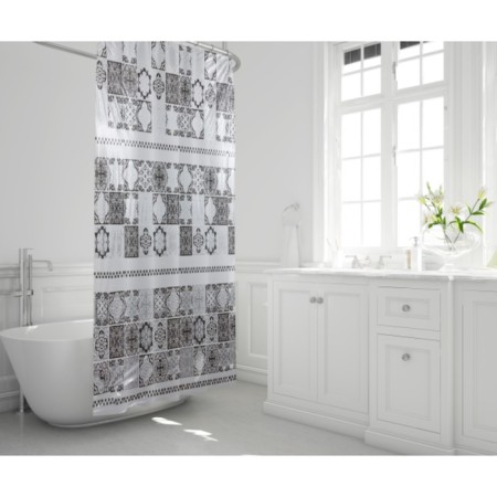 Curtain for the bathroom Cementine, 180 x 200 cm, PVC, gray