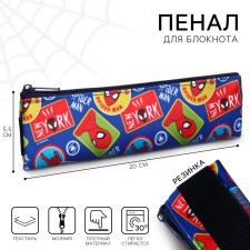 Penal soft, 1 compartment, 55x200 mm, with an elastic band, spider-person