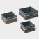 A set of handmade interior baskets LADOM, square, 3 pcs, size: 15 × 15 × 9 cm, 19 × 19 × 10 cm, 23 × 23 × 11 cm