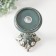 Polystone candlestick for 1 candle "Flower elegy" dark gray silver 10.5x10.5x27 cm