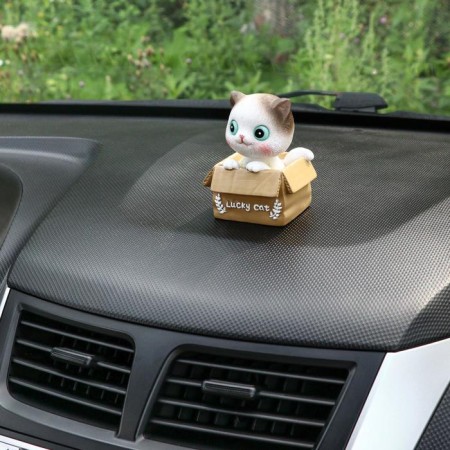 Happy Cat on a car panel shocking his head, SP23-1