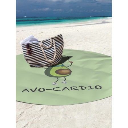 Pareo and beach rug "Sports Avocado", D = 150 cm-1