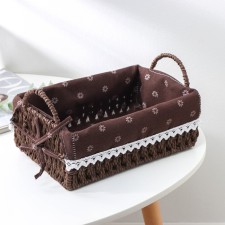 Basket for storage of handmade wicker work “Margarita”, 25 × 17 × 9 cm, brown color
