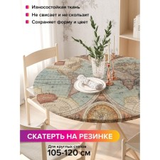 The tablecloth “Renaissance map”, round, oxford, elastic band, size 140x140 cm, diameter 105-120 cm