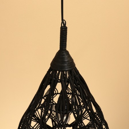Lamp ceiling from Rotan "Salamet" 1x120W, E27, 30x30x40 cm, black-3