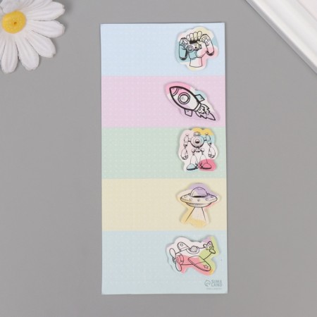 A sticker with a volumetric element "for boys" 7x15.2 cm-3