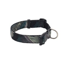 Nylon collar with print, 2.5 cm ok 40-55 cm, black