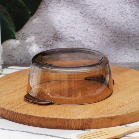 Glass loan with a “haze” lid, 1 l, brown color-4
