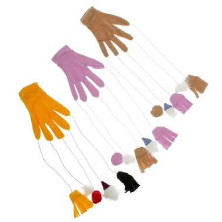Glove with teasers "Zononic", velor, mix-2