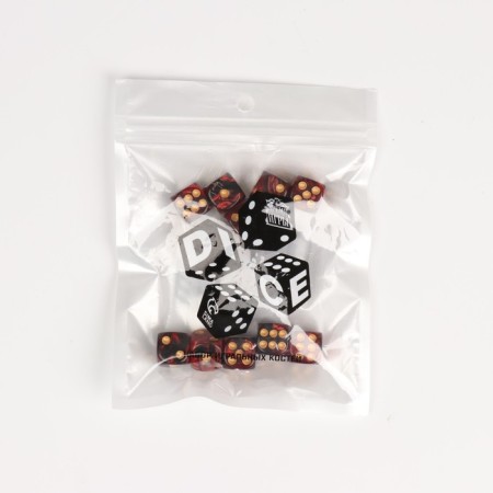 A set of dice of playing "Game time", 10 pcs, 1.6 x 1.6 cm, pink marble-1
