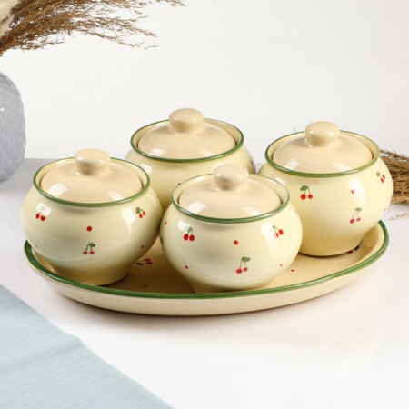 Set of pots "Gift" 4x0.5l / 34.5x24.5cm, country
