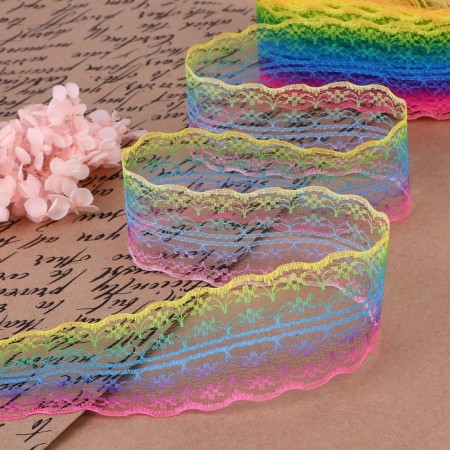 Capricon lace "Rainbow Bright", 45 mm × 10 ± 1 m, color multi -colored No. 1-2